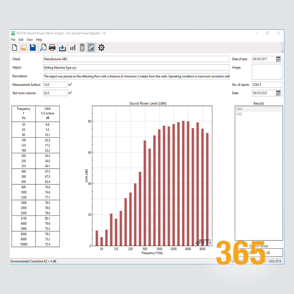 XL2 Sound Power Reporter 365